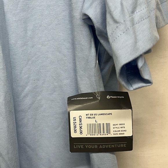 NWT Eddie Bauer Legend Wash Graphic Tee Tall Large,‎ Light Blue with Star ⭐️ ⛰️ - Picture 9 of 10